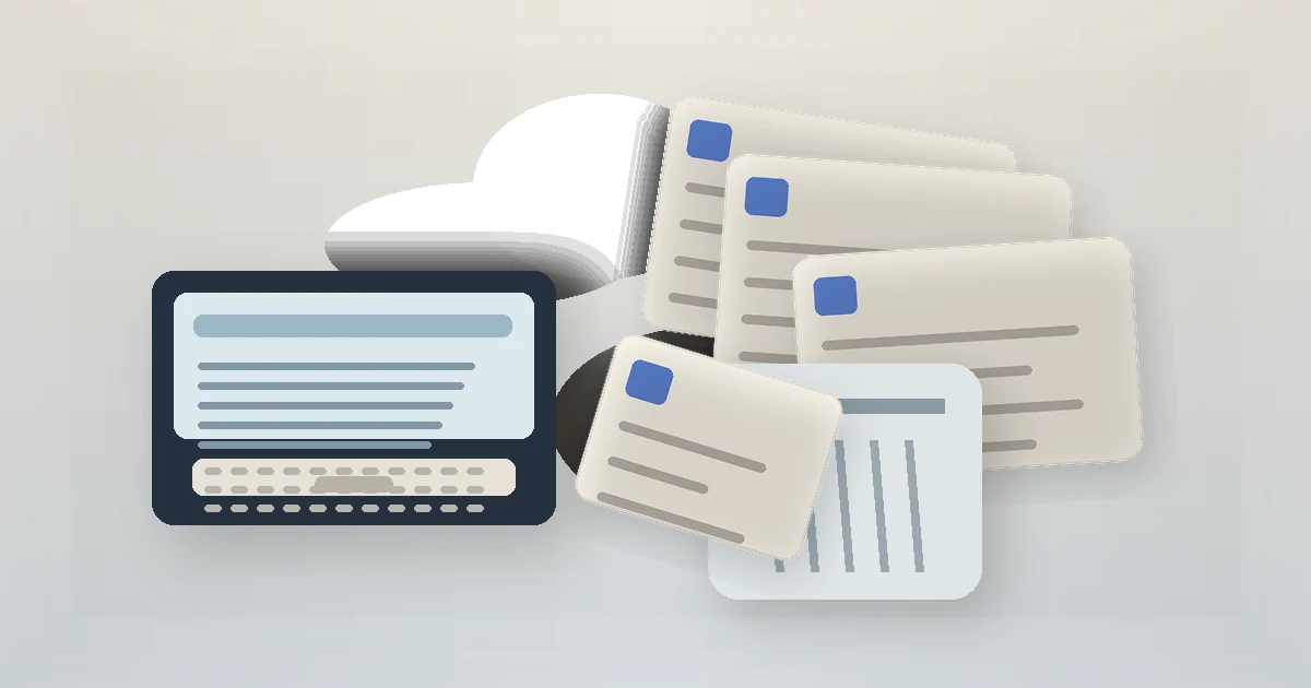 Original editorial still life related to How to Recover Deleted Google Docs: a recovery folder, copied documents, and a recycle bin.
